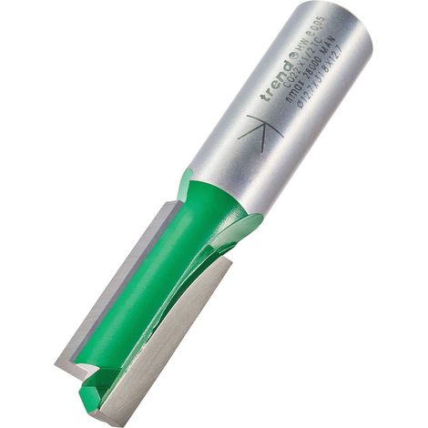 Trend CraftPro C022X1/2TC - Punta per fresa dritta a due scanalature, gambo da 1/2", diametro di taglio 12,7 mm e lunghezza di taglio 32 mm, punta in carburo di tungsteno (1/2)