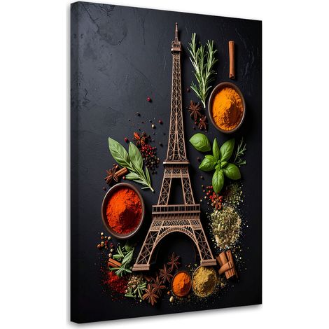 Stampe su Tela, Torre Eiffel Spezie Erbe aromatiche, 20x30 (1/5)