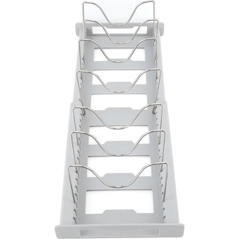 Organisateur de casseroles extensible, antidérapant, taille réglable, porte-couvercles multi-usages pour cuisine et cantine, gris (1/5)