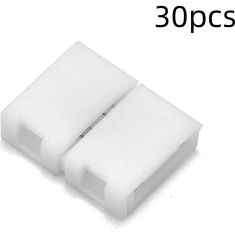 30 connecteurs LED 3 broches, sans soudure, pour bandes LED RGB 10 mm, forme L et T, adaptation facile