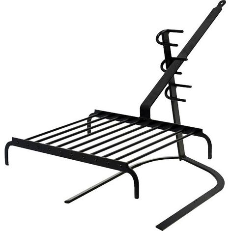 Grille de barbecue 10 barres longue queue – Longueur totale 72.5 cm – Support inclus – Pour cheminée et barbecue – Outils Et Nature