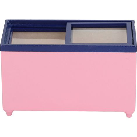 Mini-réfrigérateur horizontal 1/12 pour maison de poupée, décoration de cuisine miniature réaliste, accessoire DIY mignon rose (1/5)