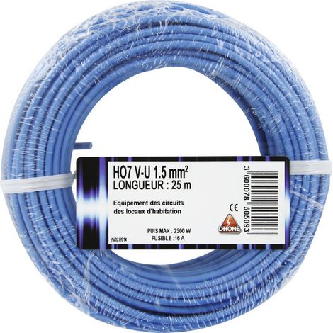 H07 V-U 1,5 mm² 25 Azul