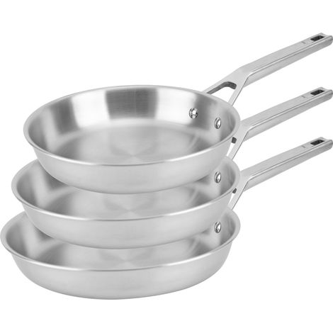 Ensemble de 3 poêles à frire en acier inoxydable Florina Lucida