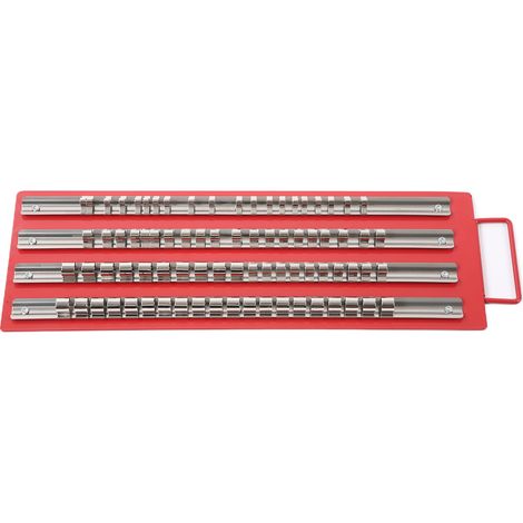 Plateau de rangement portable pour clés à douille avec supports pour clés à douille de 1/4 pouce, 3/8 pouce et 1/2 pouce, adapté à la réparation automobile. (1/5)