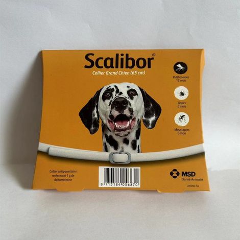 Collier antiparasitaire Scalibor Grand Chien 65cm anti phlébotome tiques moustiques MSD