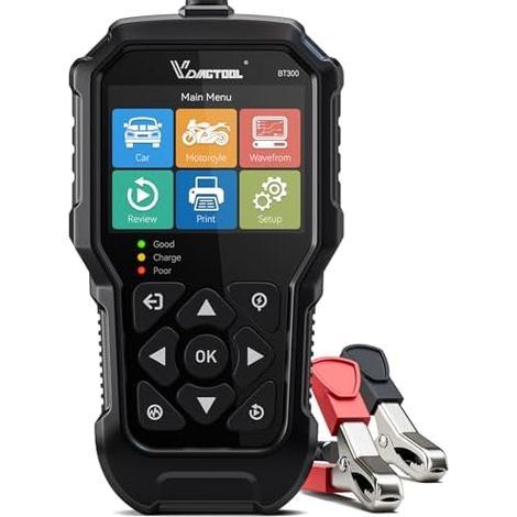 Testeur De Batterie Voiture 6V, 12V BT300, Piles Auto 5-3000 CCA, DéMarreur Et D'Alternateur, Analyseur SystèMe DéMarrage Charge Pour Véhicules, Camions, Suv, Bateaux - (1/5)