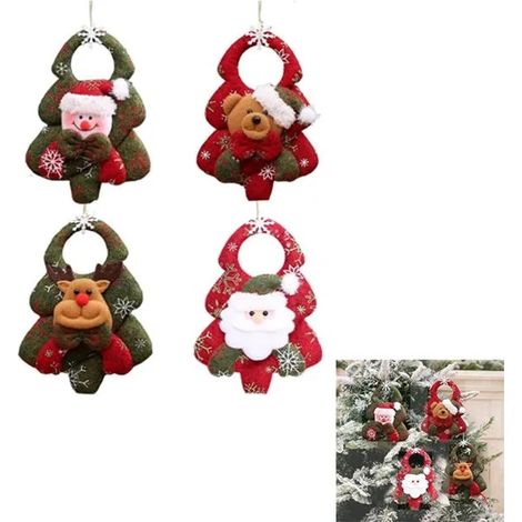 Décorations d'arbre de Noël, ornements de Père Noël, décoration de fenêtre de Noël pendentif de la tête de Noël (1/5)