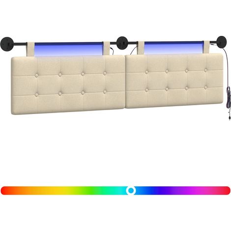 Maison Exclusive - Testiera sospesa Con luce LED Crema Tessuto (1/5)