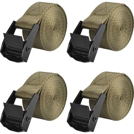 Sangle d Arrimage 25 mm Sangle de Serrage 2 ou 4 Pièces Courroie à Boucle de Presse pour Moto Voiture Fixation Bagage 1 virgule 5 m (1/5)