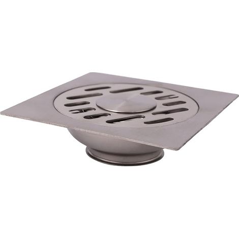 Scarico a pavimento in acciaio inox - 120 x 120 mm - Attacco per tubo (1/3)