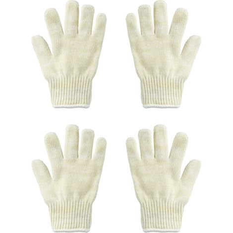 Hitzeschutzhandschuhe, hitzebeständig Handschuhe, Ofen, Kamin, hitzebeständig bis 300 °C, Einheitsgröße, beige (4 Stück) (1/5)