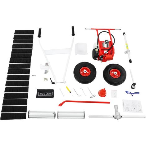 Balayeuse de pelouse, moteur 43cc, puissance 1,7 ch, largeur de travail 60 cm, type de brosse rotative, charge maximale 300 lbs (1/5)