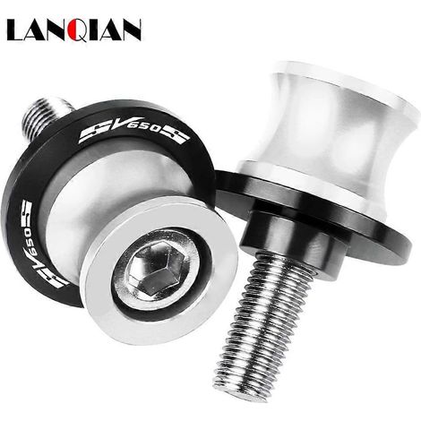 Aplicable a: Soportes deslizantes para basculante de motocicleta Suzuki SV650 S, tornillos para basculante, para SV 650 S 1999-2009 2003 2004 2005 2006 2007 2008 (plateado) (1/5)
