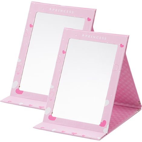 Miroir De Maquillage Pliable - Design Compact Pour Voyage Et Bureau - Miroir De Toilette Portable - 1 Pièce (1/5)