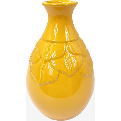 Vase en céramique moutarde