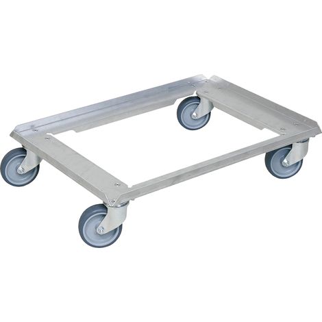BRB Edelstahl-Roller für Kuchenblechkästen 650x450 mm, offen, Tragkraft 250kg (1/2)