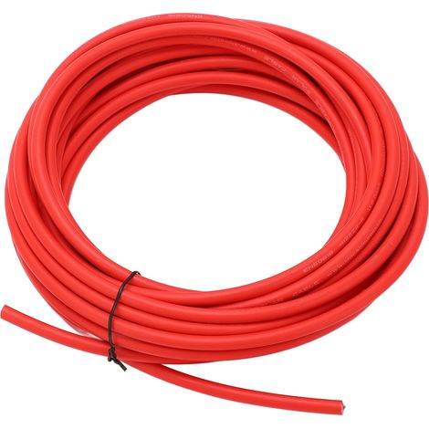 Câble solaire résistant haute température XLPE économie d'énergie faible excentricité fil panneau photovoltaïque rouge 6mm² 10m / 32,8ft (1/5)
