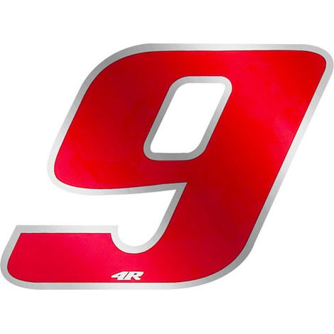 Numeri Gara Anodizzati 65 x 85 mm - Colore: ROSSO - Numeri: 9