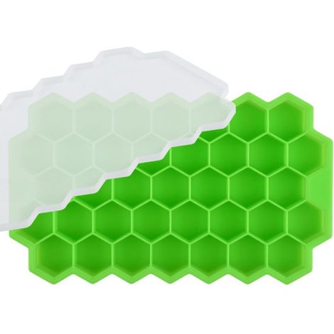 Bac à glaçons en silicone nid d'abeille, moule à glaçons hexagonaux, moule à glaçons 37 alvéoles, moule à sphères de glace (1/5)