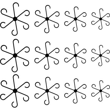 Set van 12 plantensteunen, mossenstokken, vaste plantensteunen, tuinierringen voor klimplanten, bloemen en tomaten (zwart) (1/5)