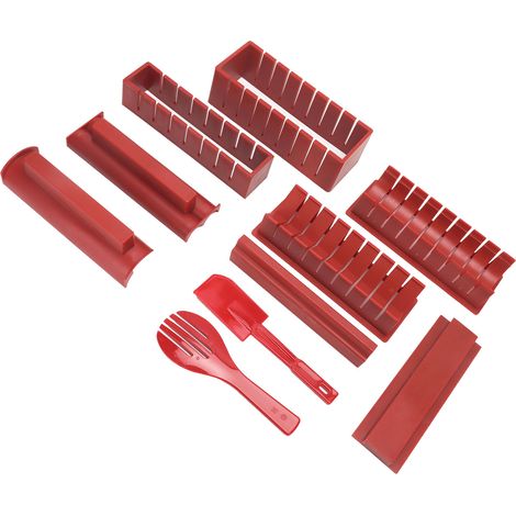 Sushi-Set zum Selbermachen, rote japanische Reisrollenform aus Kunststoff, Küchenzubehör (1/5)