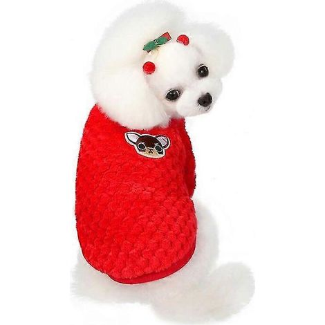 Weiche, warme Fleece-Haustierkleidung, niedlicher Streifenmantel, kleines bis mittelgroßes Hunde- und Katzenhemd, Jacke, Teddy-Teddy-Winteroutfit für Französische Bulldoggen und Chihuahuas 1 (1/4)