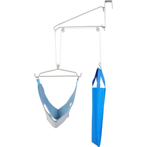 Dispositivo de tracción cervical ajustable para montaje en puerta: alivio del dolor de cuello y alineación de la columna vertebral para hombres y mujeres adultos en casa. (1/5)