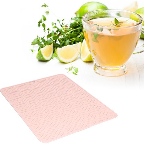 Tapis isolant thermique en silicone pour bureau, anti-brûlure, imperméable, pour la cuisine (rose, 45 x 35 cm) (1/5)
