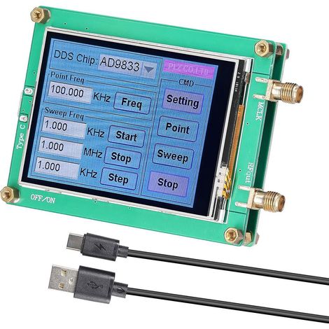 Générateur de signaux pour module DDS à écran tactile, convertisseur numérique-analogique 10 bits, génération de signaux sinusoïdaux, carrés et triangulaires