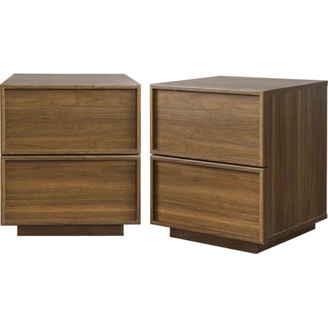 sweeek - 2er-Set Nachttische mit Holzlook und 2 Schubladen