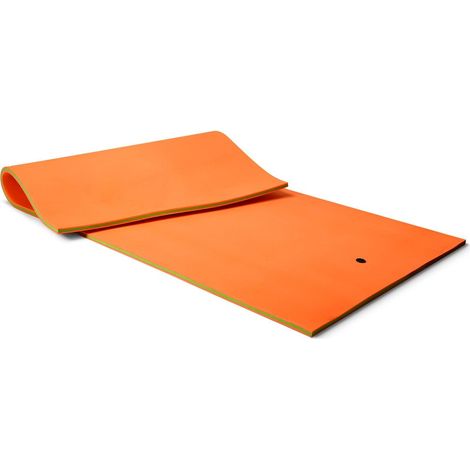 Alfombra flotante para agua 3 capas resistente a desgarros espuma xpe 355 x 183 x 35 cm color naranja