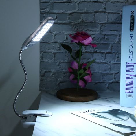 Lampe de bureau à pince rotative à 360° avec 28 LED haute luminosité pour la lecture et la protection des yeux (1/5)