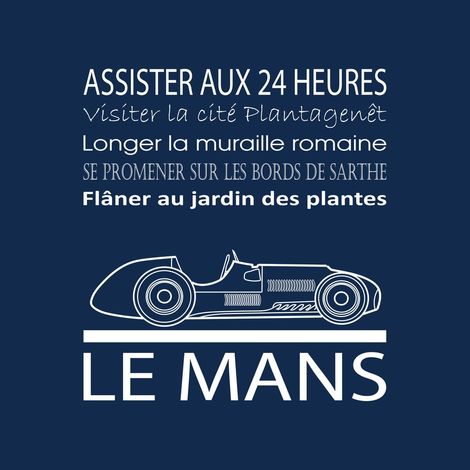 Tableau sur toile le Mans navy 30x30 cm - Impression sur Toile Murale Décorative - Image imprimée en HD sur Toile - Toile sur Châssis en Bois FSC - Fabriqué en France (1/4)