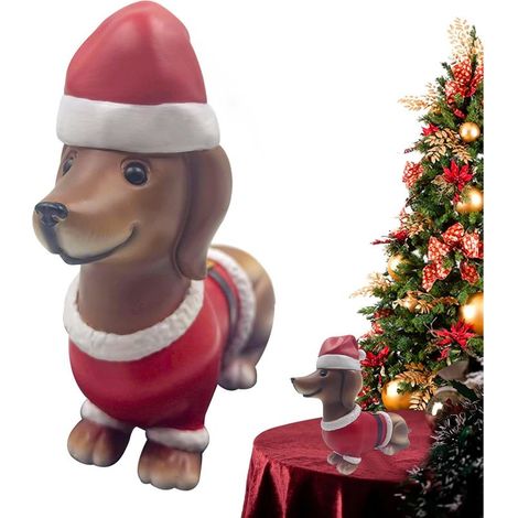 Statua di bassotto per esterni - Adorabili decorazioni natalizie a forma di cane (1/5)