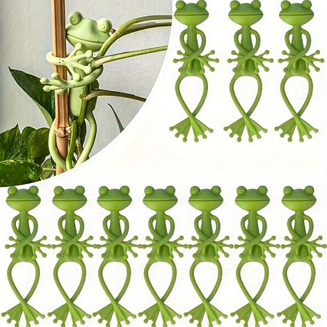 20 supports à plantes en forme de grenouille verte, jolis et stables, en polypropylène, pour petits pots et plantes grasses, décoration de jardin d'intérieur (1/5)