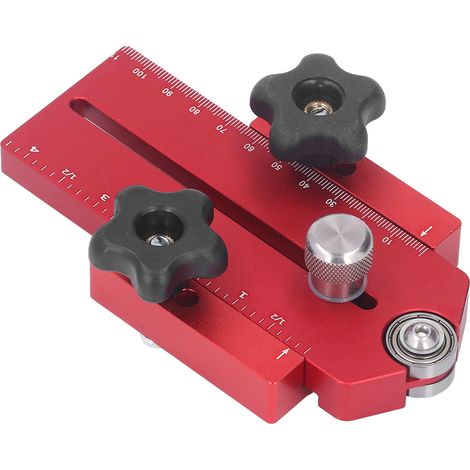 Scie sur table avec guide de refente rétractable en aluminium rouge, butée ajustable pour coupe précise, accessoire de fixation pour scie circulaire à table, 1 pièce (1/5)
