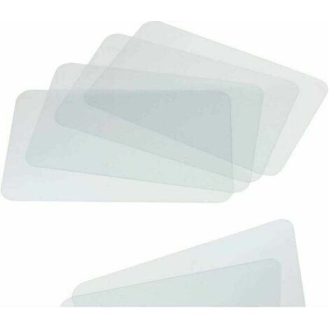 Clear Plastic Placemats Set of 4 - Table Protector for Dining Table, Kitchen Counter, Desk, Painting Table, Shelves - Multi-Purpose Plastic Sheets, (1/4)