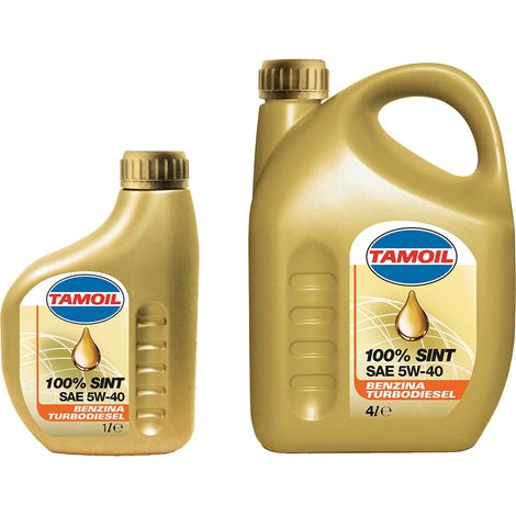 OLIO MOTORE PER AUTOVETTURE 'TAMOIL 100% SINT' 5W40 - lt. 4- 4 pezzi  - TAMOIL