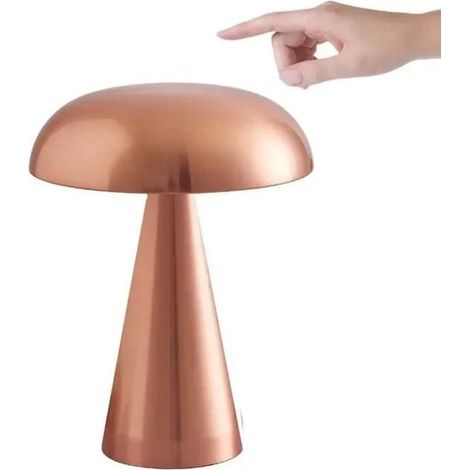 LAMPE A POSER-Veilleuse LED rétro avec capteur tactile,lampes de lecture plus lentes pour chambre à coucher, restaurant,or rose (1/4)