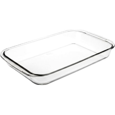 Plat Rectangulaire, Verre, Transparent, 34 x 21 x 5 cm (1/4)
