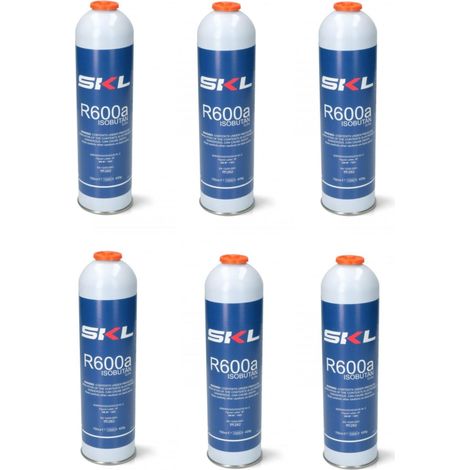 6  PZ  BOMBOLA GAS REFRIGERANTE FRIGO E FREEZER R600 - R600A 420 gr (1/4)