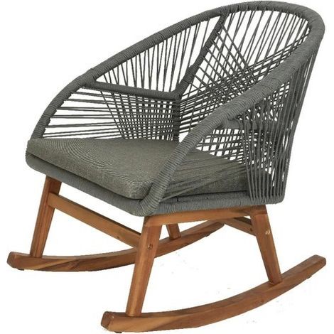 Sedia a dondolo Rocking grigia 83 × 74 × H88 cm