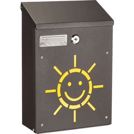 Blinky 27298-20 Sole Cassetta per Lettere in Acciaio 0.6 mm 21x8.5x30 cm colore Nero (1/3)