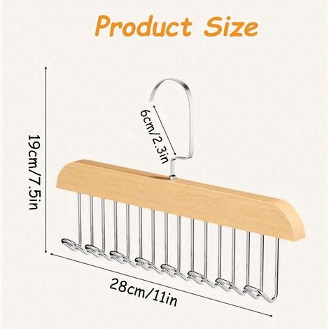 Cintres antidérapants avec plusieurs crochets, ensemble de 4, cintres à 360 degrés avec 8 crochets, supports de rangement antidérapants (1/5)