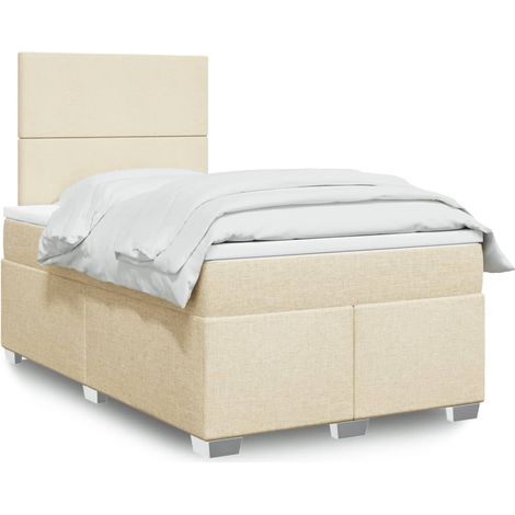 Boxspringbett mit Matratze Creme 120x190 cm Stoff