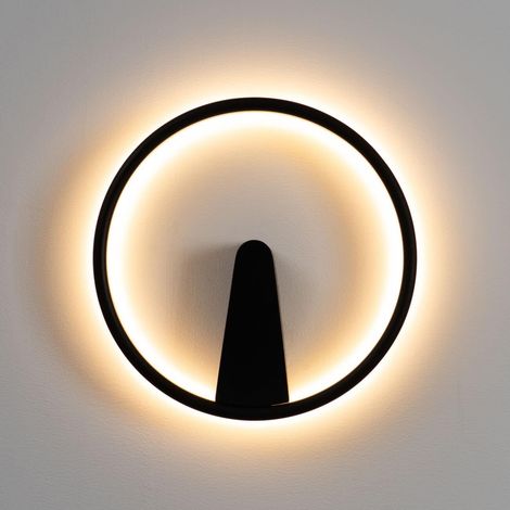 Applique minimaliste anneau LED noir - Scott