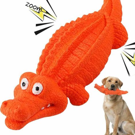 Jouet pour chien couineur, jouet à mâcher interactif en forme de crocodile, jouet d'entraînement indestructible en caoutchouc durable (1/5)