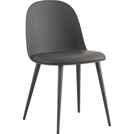 Sedia ''JASMON'' cuscino in PU Grigio, dimensioni H81 x L51 x P44, ideale per la tua cucina o sala da pranzo.