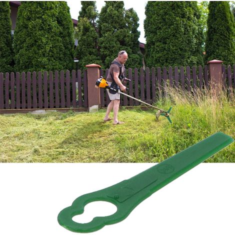 100 lames de tondeuse en plastique pour pelouses et jardins, coupe-bordures, lames en plastique, lames de coupe en plastique en forme de gourde (1/5)
